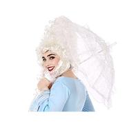 ATOSA paraguas blanco transparente con volantes 58 cm para dama de época