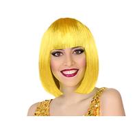 ATOSA peluca amarillo lisa corta con flequillo