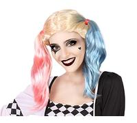 ATOSA peluca coletas villana rubia rosa celeste