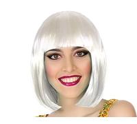 ATOSA peluca blanco lisa corta con flequillo