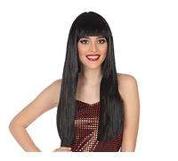 ATOSA peluca morena lisa con flequillo 60 cm