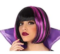 ATOSA peluca vampiresa púrpura corto lisa morena