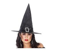 ATOSA sombrero de bruja alto negro con hebilla brillante para halloween