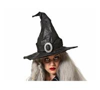 ATOSA sombrero de bruja negro arrugado con hebilla para adulta