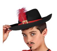 ATOSA sombrero mosquetero historia rojo negro hombre niño