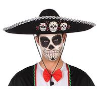 ATOSA sombrero negro mariachi con calaveras para disfraz de día de los muertos