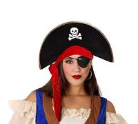 ATOSA sombrero pirata negro calavera cruzada