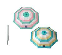 Atosa Sombrilla de Playa a Rayas Orientable Metálica de Hierro Ø240 cm Oxford Protección UPF 50+ Surtida en 2 Posibilidades con Funda