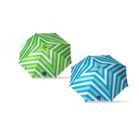 Atosa Sombrilla de Playa Diseño Zig-Zag Orientable Metálica de Hierro Ø220 cm Nylon Protección UPF 50+ Surtida en 3 Posibilidades con Funda