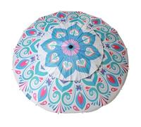 Atosa sombrilla de playa reclinable de aluminio modelo mándala floral con upf 50+ celeste