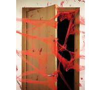 Atosa Telaraña decorativa roja con 2 arañas negras 20 g para decoraciones de terror