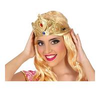 ATOSA tiara dorada con elástico y joyas de colores para princesa