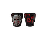 ATOSA vaso decorativo halloween negro con máscara y texto rojo 5,5cm 2u