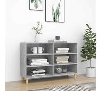 Atosonza Aparador gris hormigón, 103,5 x 35 x 70 cm, hecho de madera con patas de madera de eucalipto, espacio de almacenamiento versátil, diseño robusto, estilo escandinavo, ideal para salón
