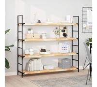 Atosonza Juego de 3 estantes de pared de 160 x 30 x 4 cm de madera maciza de acacia sin tratar, versátil para salón, cocina, baño, dormitorio, oficina, ahorro de espacio, robusto, diseño industrial