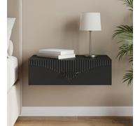 Atosonza Mesa auxiliar montada en la pared, color negro, 59 x 34,5 x 17 cm, con cajón y espacio de almacenamiento para salón, dormitorio, oficina, pasillo, mueble moderno y versátil para un uso óptimo