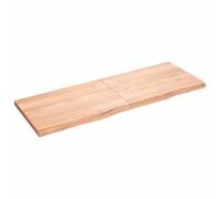 Atosonza Tablero de madera maciza marrón claro, 140 x 50 cm, chapa de roble por ambos lados, utilizable para comedor, cocina, oficina, exterior, bricolaje, renovación, robusto, natural, con borde