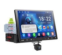 ATOTOEXCEL A5L Autoradio Android 2 DIN y 1 DIN, Pantalla Flotante 10",CarPlay y Android Auto inalámbricos, Tethering WiFi/BT/USB, HD LRV, 2G+32G, DSP/FM