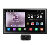 ATOTOEXCEL Android Radio Coche 2 DIN con CarPlay & Android Auto Inalámbrico, Escáner Bluetooth OBD2, Pantalla de Coche Táctil 7", GPS Navi, Wi-Fi/USB, FM/Am/RDS, DSP/LRV, AI Chat, Mirror Link
