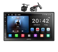 ATOTOZONE A5L - Radio de coche Android doble DIN estéreo para coche con cámara de respaldo y cámara DVR, 7 pulgadas CarPlay Android Auto, ChatGPT-AI, navegación GPS, WiFi/Bluetooth/USB, 24 EQ DSP, 2G+
