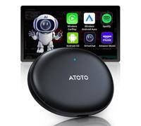 ATOTOZONE AD5 Adaptador inalámbrico CarPlay & Android Auto, Caja de Vídeo Plug & Play para Coche, Actualización 2025 Ai Box CarPlay con Netflix, Youtube, Dual Wi-Fi, Bluetooth, ChatGPT, Negro Gris