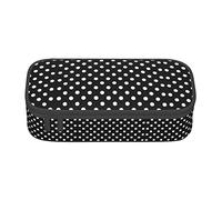 ATOurDealss Abstract ScienceIllustration - Estuche para lápices 3D de gran capacidad, bolsa de almacenamiento grande duradera con 3 compartimentos, Polk blanco y negro, Talla única, Estuche para