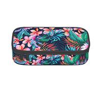 ATOurDealss Abstract ScienceIllustration - Estuche para lápices 3D de gran capacidad, bolsa de almacenamiento grande duradera con 3 compartimentos, Flores tropicales, Talla única, Estuche para lápices