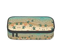 ATOurDealss Abstract ScienceIllustration - Estuche para lápices 3D de gran capacidad, bolsa de almacenamiento grande duradera con 3 compartimentos, Tortuga, Talla única, Estuche para lápices