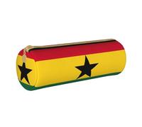 ATOurDealss Estuche de cuero con estampado de bandera de Ghana, bolsa de cuero multiusos con cremallera con diseño elegante y compacto, White, Talla única, Estuche para lápices