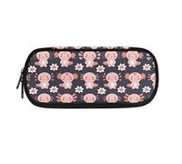 ATOurDealss Estuche para lápices con diseño de perezoso de flores para niñas, estuche ligero para bolígrafos, bolsas de gran capacidad para el regreso a clases, organizador, Sakura Axolotl, Talla