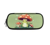 ATOurDealss Estuche para lápices con diseño de perezoso de flores para niñas, estuche ligero para bolígrafos, bolsas de gran capacidad para el regreso a clases, organizador, Cute Mushroom Frog 3,