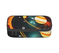 ATOurDealss Estuche para lápices con impresión de Saturno de Júpiter Solar de gran capacidad, con 4 compartimentos para hombres y mujeres, Solar Júpiter Satur, Talla única, Estuche para lápices