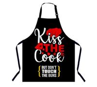 ATOurDealss Kiss The Cook Delantal de cocina unisex ajustable para el hogar, cocina, restaurante, cafetería, ver fotos, Talla única