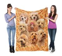 ATOurDealss Manta de forro polar con diseño de perro caniche, manta de franela súper suave, regalo de caniche para mujeres y niñas, regalo para amantes de los perros, regalo para mamá de perro, 60 x