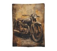 ATOurDealss Manta vintage de motocicleta, regalos para hombres y mujeres, manta para sofá, ropa de cama, manta de forro polar suave, cálida y acogedora para niños y adultos, para todas las estaciones,