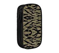 ATOurDealss Ti-ger - Estuche para lápices de camuflaje a rayas de gran capacidad, bolsa de almacenamiento grande para bolígrafos, duradera, 3 compartimentos, tamaño único, organizador de bolsas,