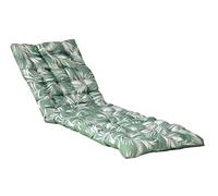 Atout Ciel - Cojín Acolchado para baño de Sol, Tumbona de Tela Impermeable, 190 x 60 cm, 4 Variantes, Estampado Verde/Liso Verde