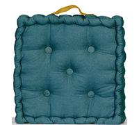 Atout Ciel - Cojín de Suelo (40 x 40 cm, con asa de Contraste, Color Azul Pato, Cuadrado