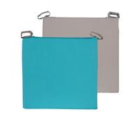 Atout Ciel - Cojín para Silla de Dos Colores con rasguño de Tela Impermeable, 40 x 40 x 4 cm, Color Turquesa y Gris