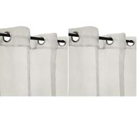 Atout Ciel - Cortina con Ojales (140 x 240 cm), Color Beige (Paquete de 2)