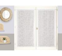 Atout Ciel - Cortina de Visillo Bordada con Pasador para Colocar (2 x 60 x 90 cm), Color Blanco