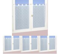 Atout Ciel HomeMaison - Juego de 2 Cortinas Derechos en Etamine, poliéster, Blanco, 120 x 45 cm (Paquete de 4)
