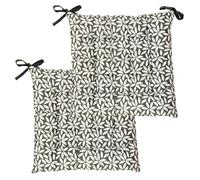 Atout Ciel - Juego de 2 Almohadillas de Silla cuadradas, Bicolor 40 x 40 cm, Color Caqui Impreso/Liso