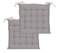 Atout Ciel - Juego de 2 Almohadillas para Silla cuadradas, Bicolor 40 x 40 cm, Color Beige y Gris