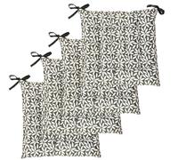 Atout Ciel - Juego de 4 Almohadillas de Silla cuadradas, Bicolor 40 x 40 cm, Color Caqui Impreso/Liso