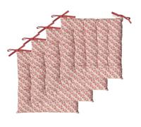 Atout Ciel - Juego de 4 Almohadillas de Silla cuadradas, Bicolor 40 x 40 cm, Terracota, Impreso, Liso