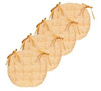 Atout Ciel - Juego de 4 Almohadillas de Silla Redondas, Bicolor (40 cm), Color Amarillo