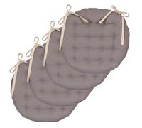 Atout Ciel - Juego de 4 Almohadillas de Silla Redondas, Bicolor (40 cm), Color Beige y Gris