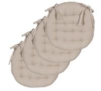 Atout Ciel - Juego de 4 Almohadillas de Silla Redondas, Bicolor (40 cm), Color Gris y Gris