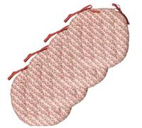 Atout Ciel - Juego de 4 Almohadillas de Silla Redondas, Bicolor de 40 cm, Terracota, Impreso, Liso